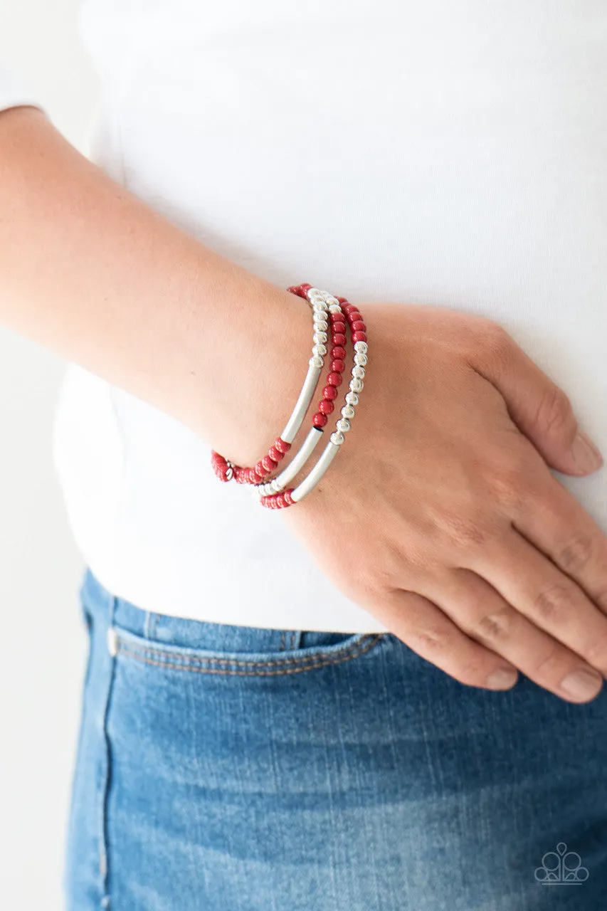 Tourist Trap Red Paparazzi Bracelet