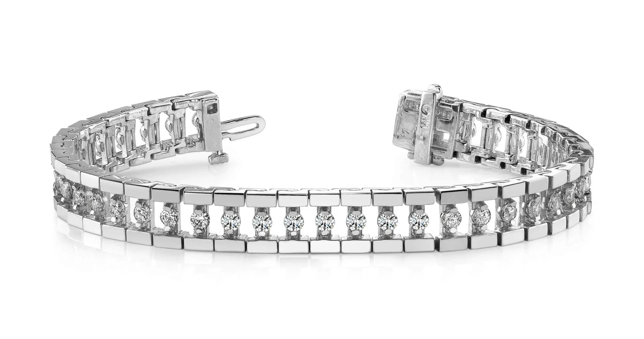 Track Link Lab-Grown Diamond Bracelet with 2.50 ct.(finished) 2.25mm
