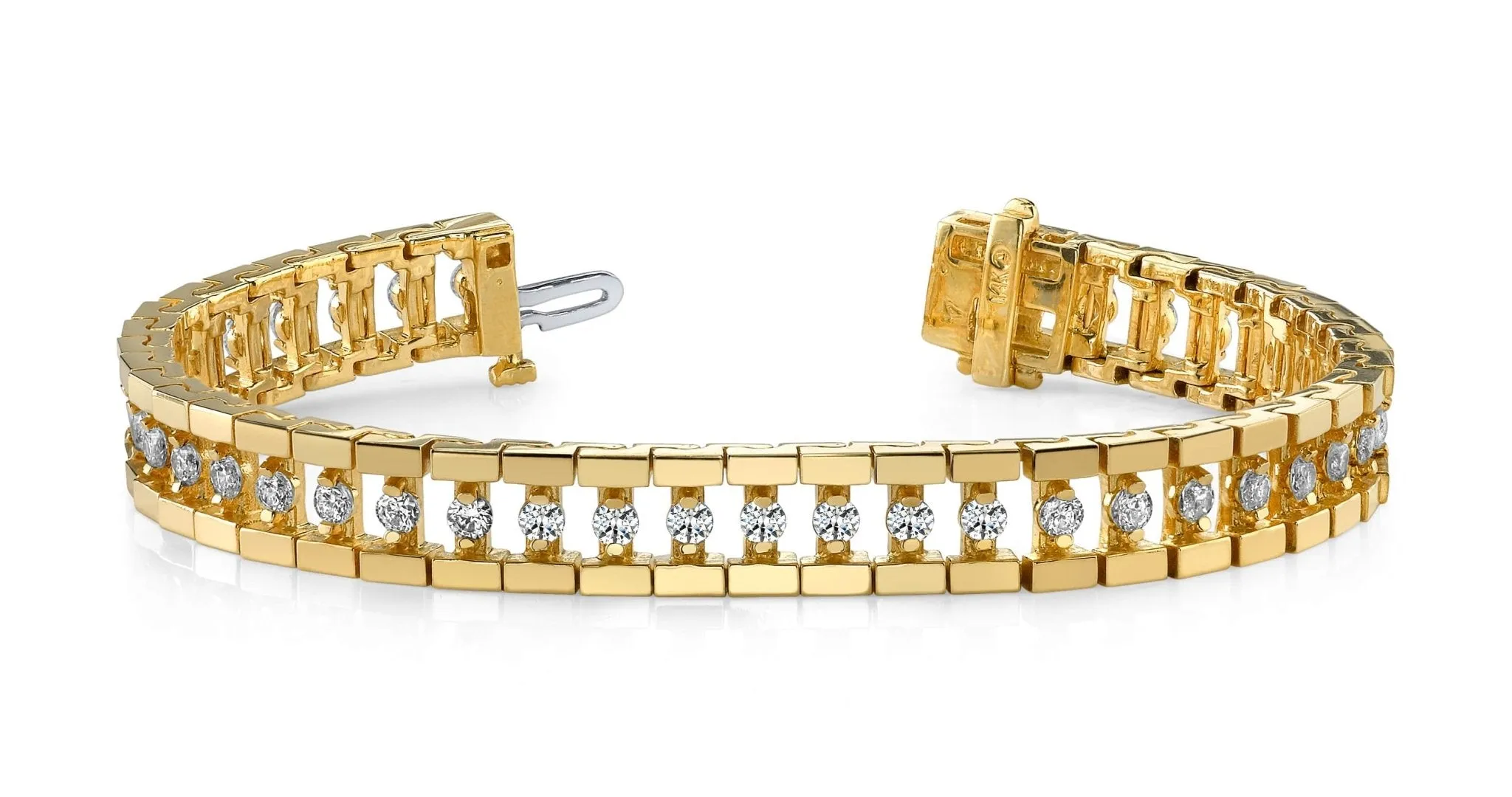 Track Link Lab-Grown Diamond Bracelet with 2.50 ct.(finished) 2.25mm