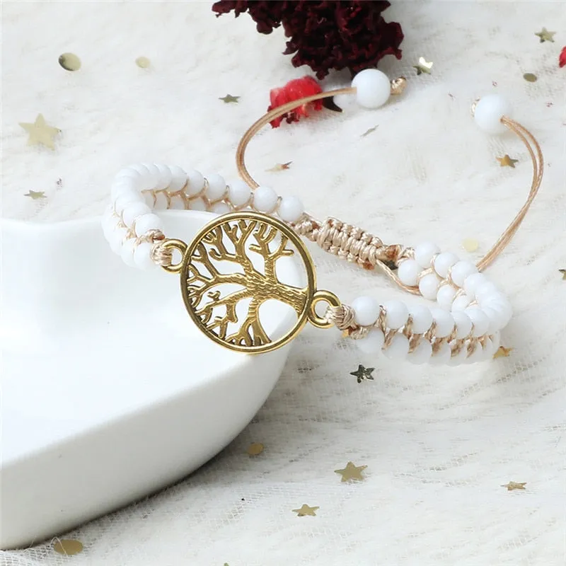 Tree of Life Charm Bracelets Handmade Stone