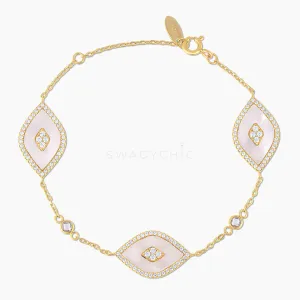 Triple Elevated Eye Mother of Pearl Bracelet