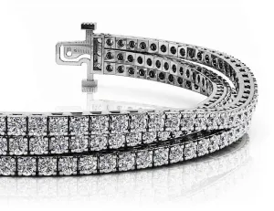 Triple Strand Flexible Diamond Tennis Diamond Bracelet with 9.90 ct.(finished) 2.5mm