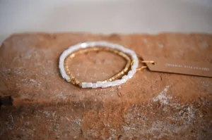 Twilight Gold Faceted Double Wrap Bracelet