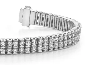 Two Row Lab-Grown Diamond Bracelet with 9.05 ct.(finished) 2.75mm