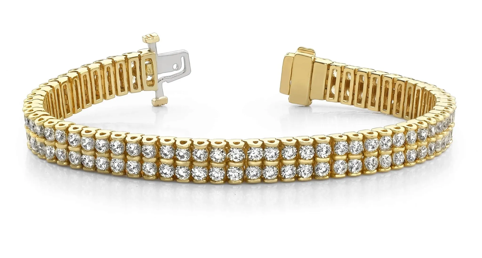 Two Row Lab-Grown Diamond Bracelet with 9.05 ct.(finished) 2.75mm
