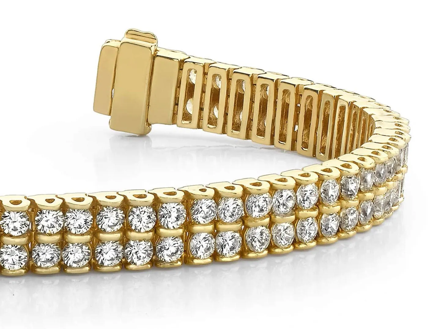 Two Row Lab-Grown Diamond Bracelet with 9.05 ct.(finished) 2.75mm