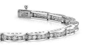 Two Tone Channel Link Lab-Grown Diamond Bracelet with 4.00 ct.(finished) 2.5mm