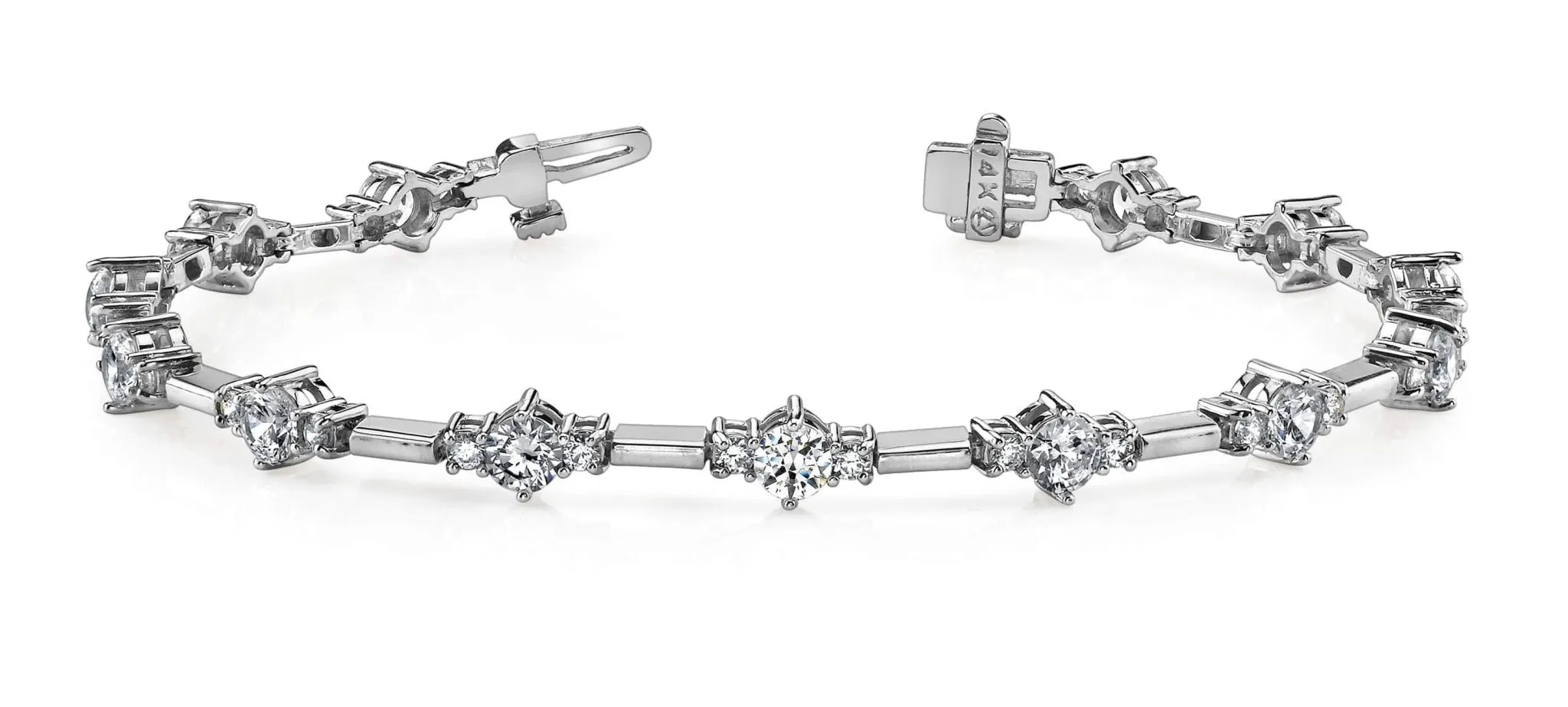 Two Tone Triple Diamond Bracelet with 1.47 ct.(finished) 1.6mm, 2.5mm