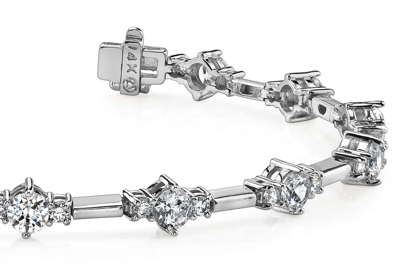 Two Tone Triple Diamond Bracelet with 1.47 ct.(finished) 1.6mm, 2.5mm