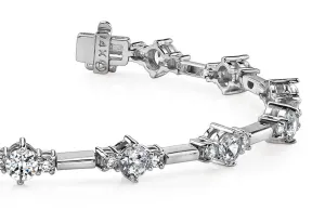 Two Tone Triple Diamond Bracelet with 1.47 ct.(finished) 1.6mm, 2.5mm
