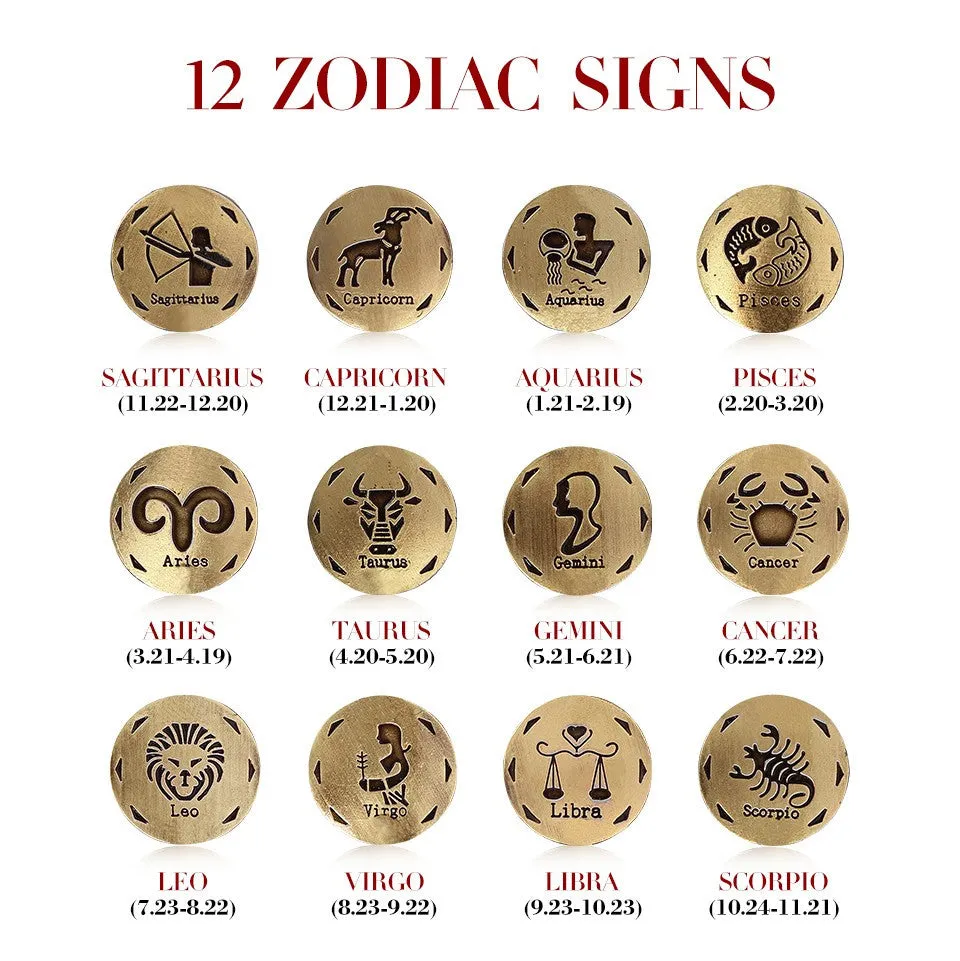 Unisex Zodiac Signs Leather Black Gallstone Bracelets