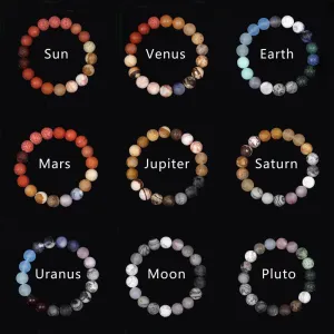 Universe Eight Planets Bracelet Men Natural Stone