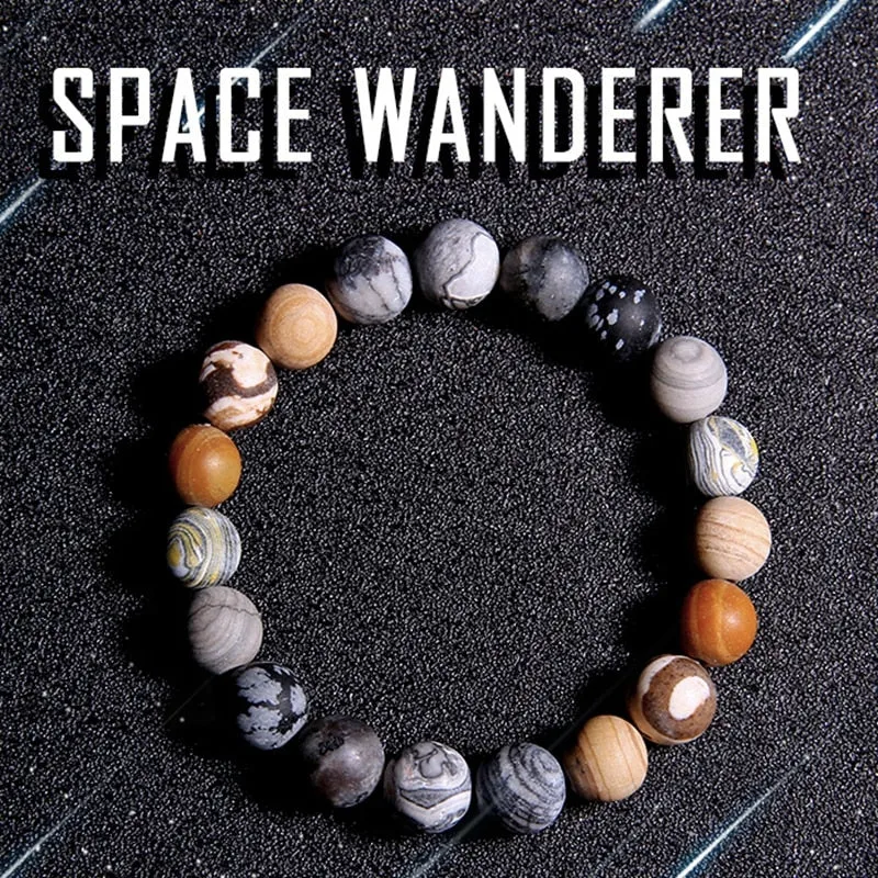 Universe Eight Planets Bracelet Men Natural Stone