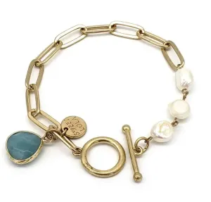 Utta Amazonite and Pearl Bracelet