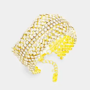 Vera - clear Gold Pave rhinestone lobster claw bracelet
