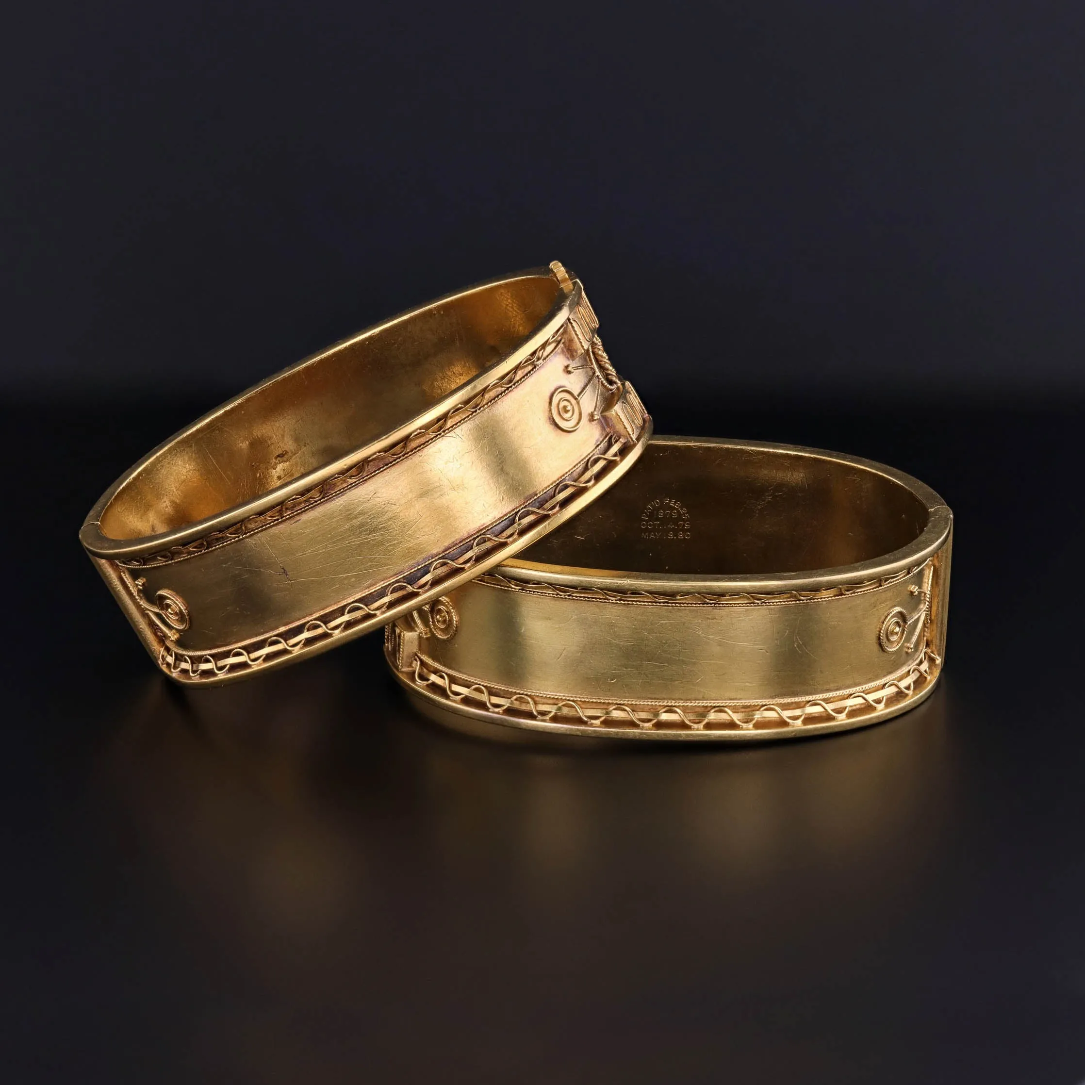 Victorian Bracelet Pair of 14k Gold
