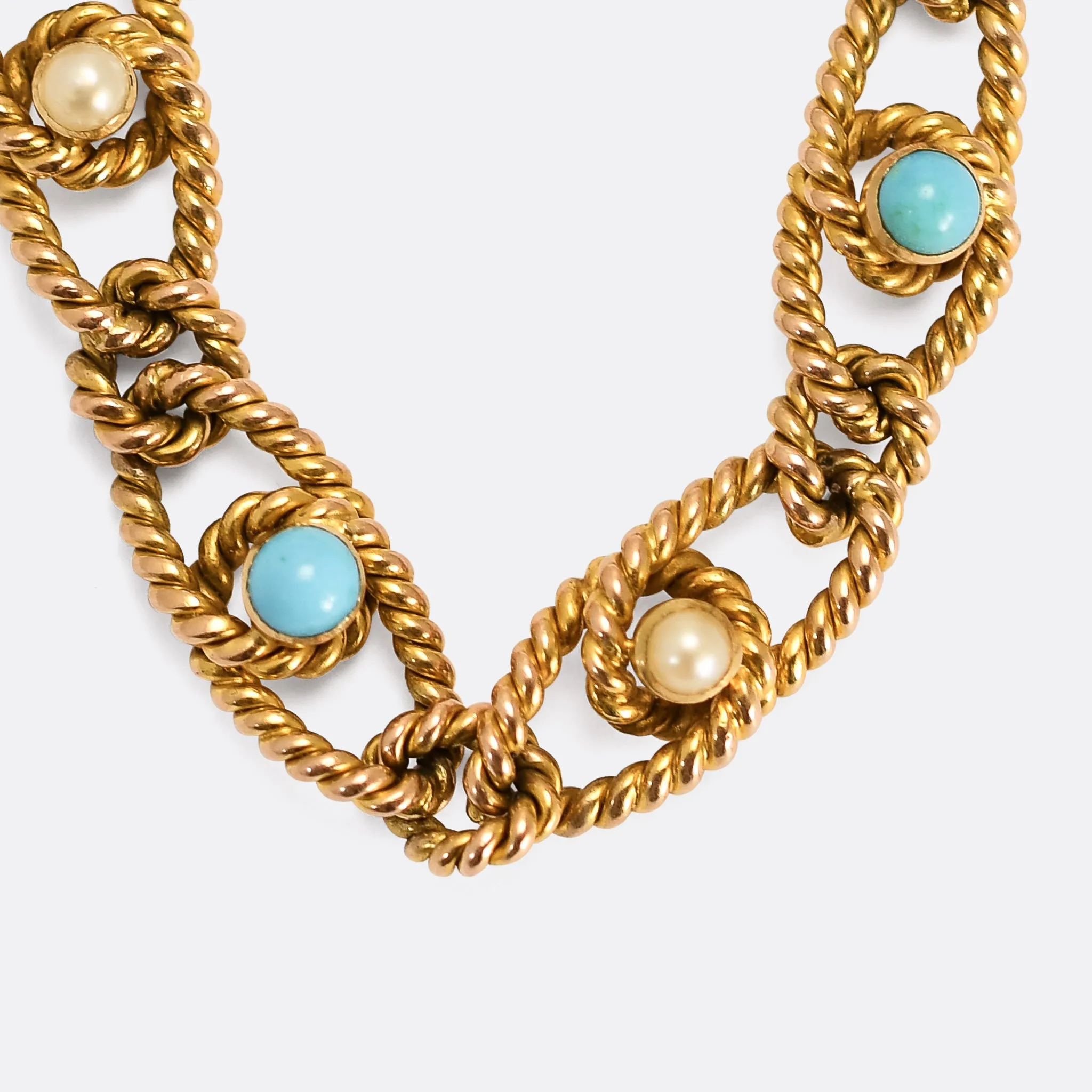 Victorian Turquoise & Pearl Bracelet