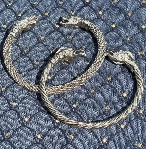 Viking Silver Wire Wrapped Bracelet