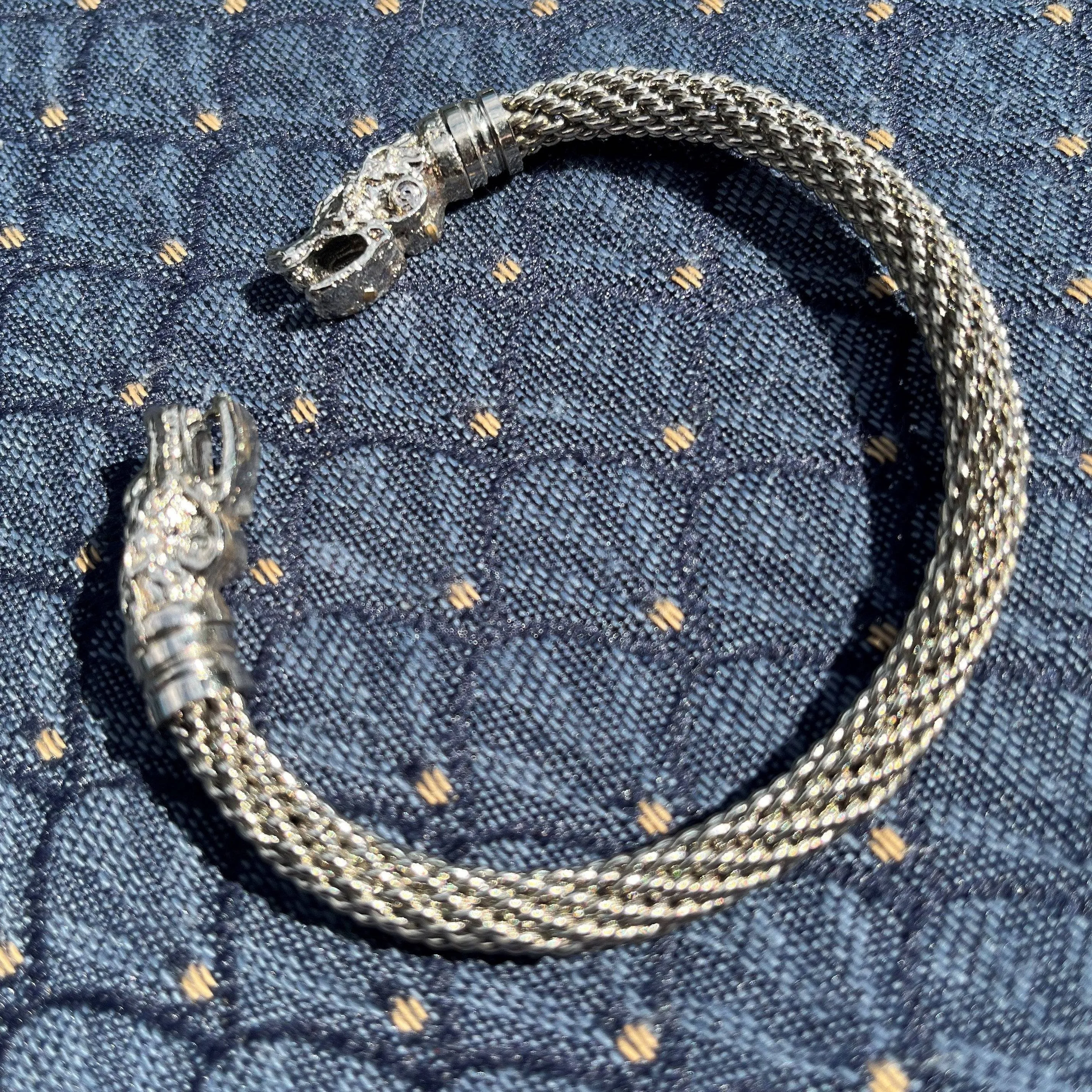 Viking Silver Wire Wrapped Bracelet
