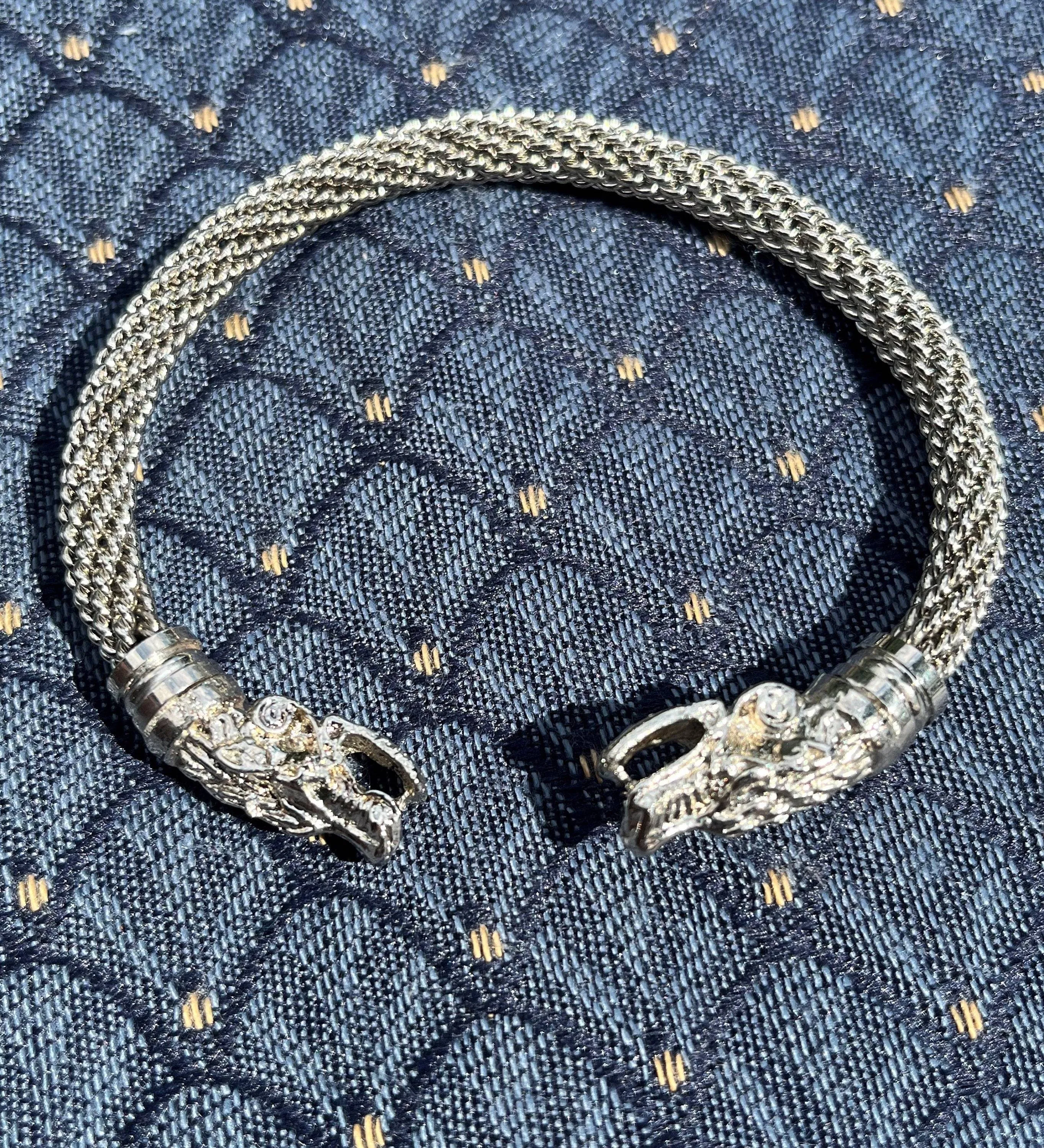 Viking Silver Wire Wrapped Bracelet