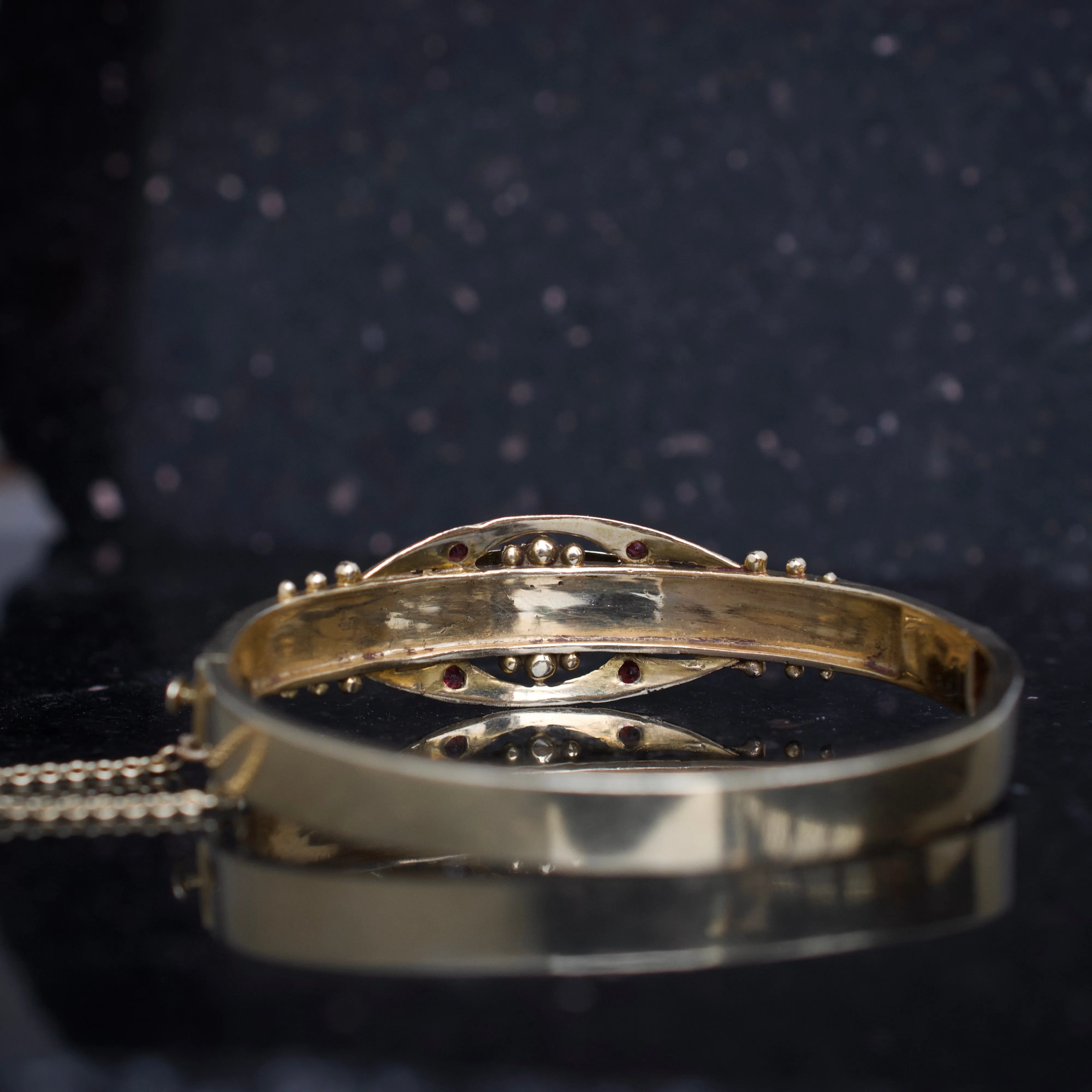 Vintage Bangle with Garnet