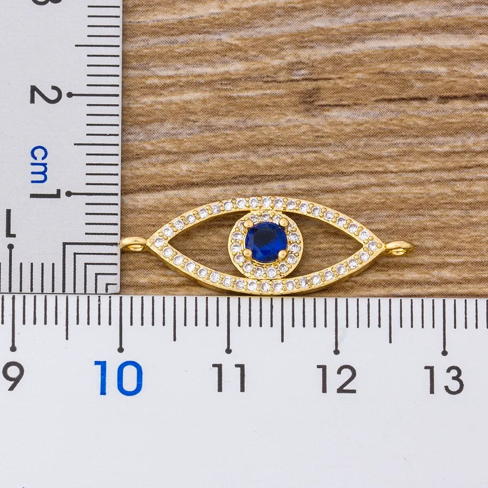 Vintage Evil Eye Gold Bracelet for Women Princess Cut Zircon Jewelry