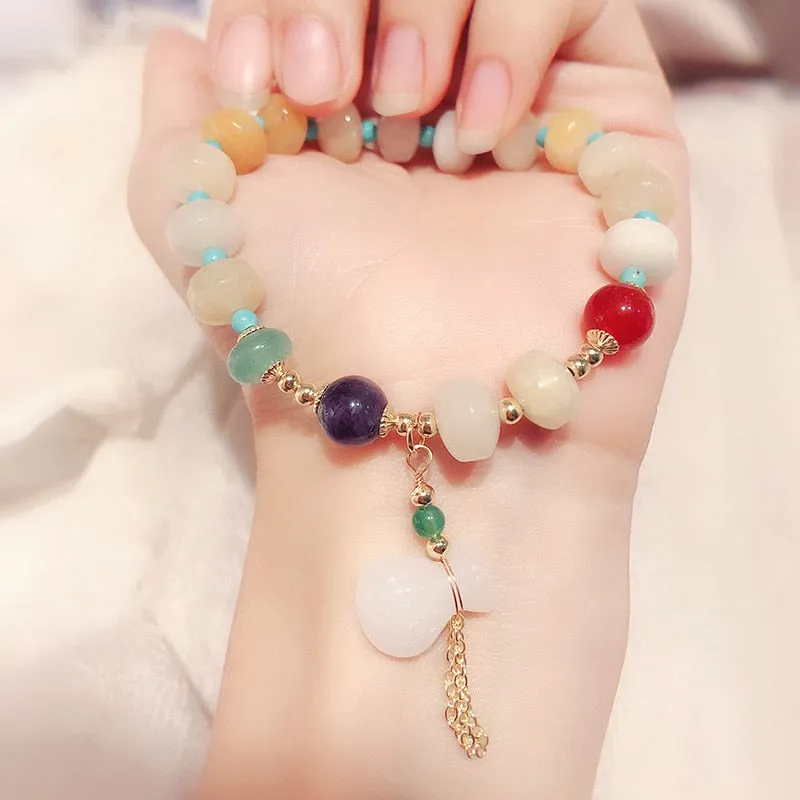 Vintage Lucky Bag Natural Jade Bracelets