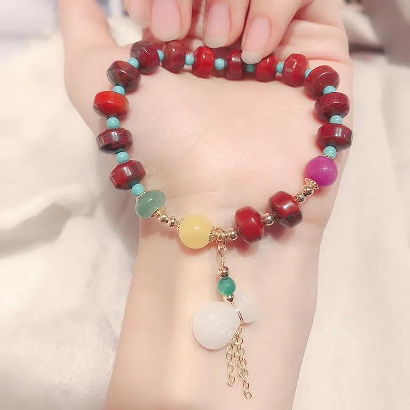 Vintage Lucky Bag Natural Jade Bracelets