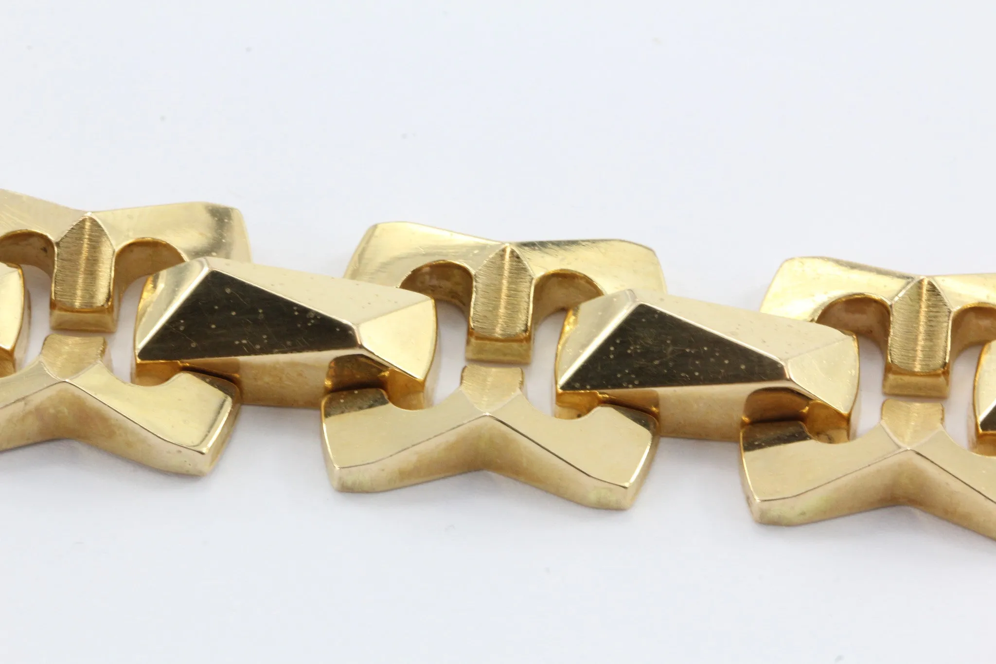 Vintage Retro 18K Rose Gold Tosato Bruno Venice Italy Chunky Bracelet
