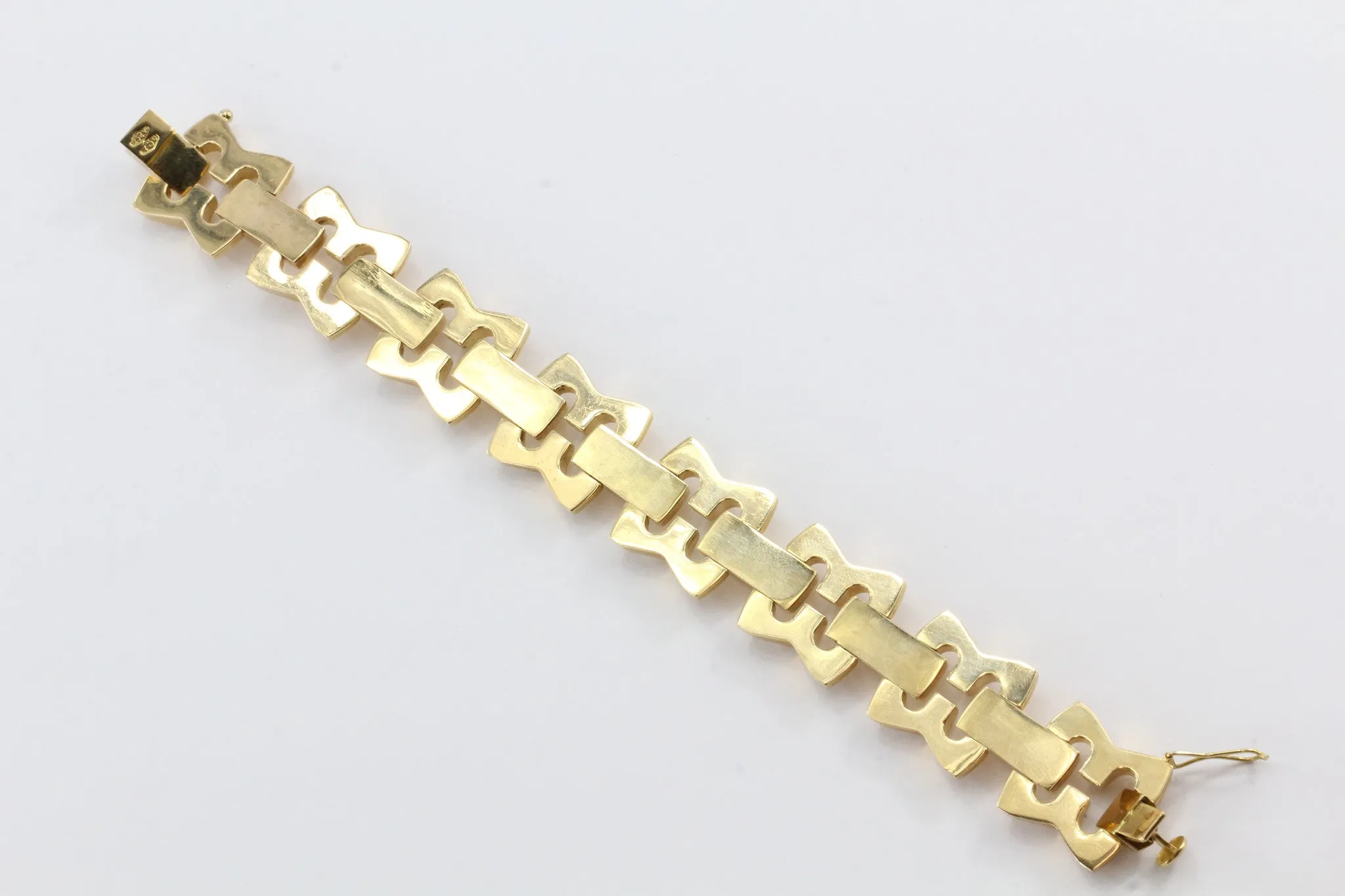Vintage Retro 18K Rose Gold Tosato Bruno Venice Italy Chunky Bracelet
