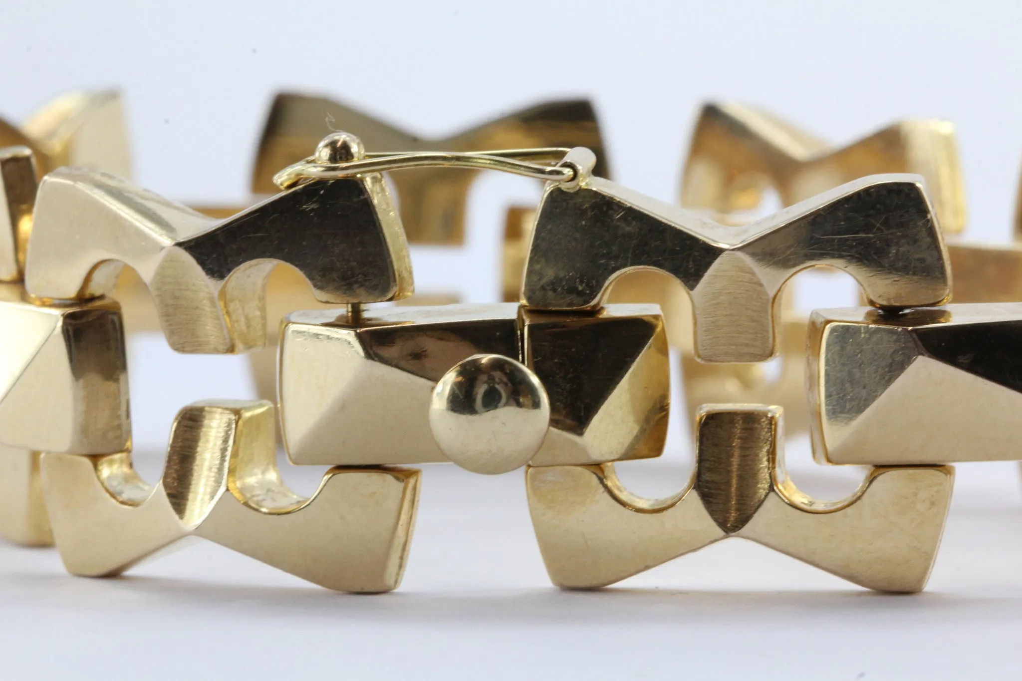 Vintage Retro 18K Rose Gold Tosato Bruno Venice Italy Chunky Bracelet