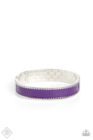 Vintage Vivace - Purple - Painted Paparazzi Hinge Bracelet - December 2022 Sunset Sightings