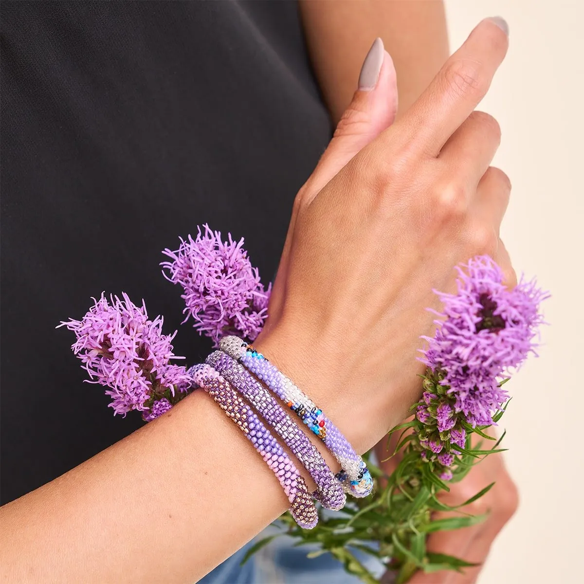 Violet Woodnymph | Himalayan Glass Bead Bracelet