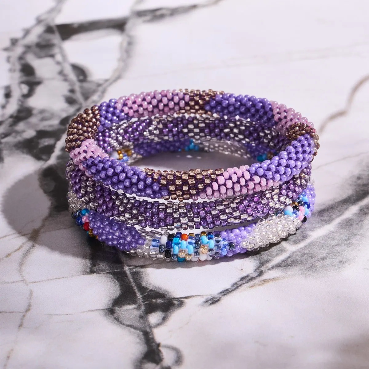Violet Woodnymph | Himalayan Glass Bead Bracelet