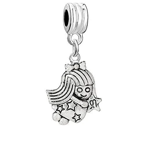 Virgo Zodiac Bead Compatible for Most European Snake Chain Bracelet