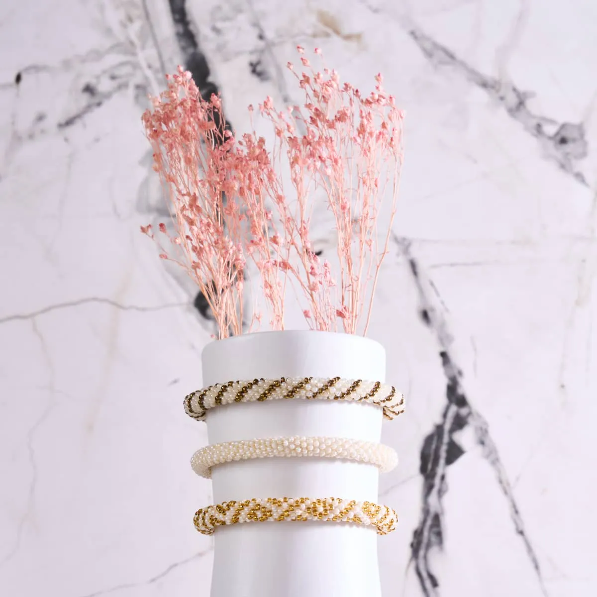 Water Chestnut | Himalayan Glass Bead Bracelet