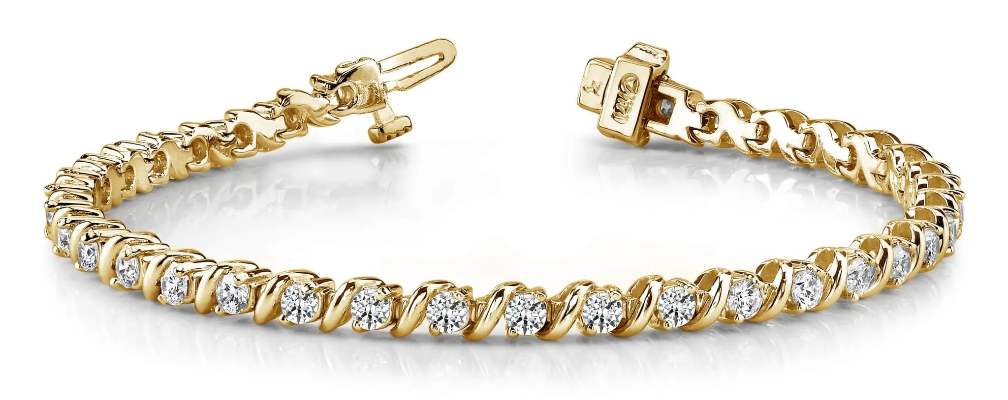 Wavy Hood Link Lab-Grown Diamond Tennis Bracelet with 8.97 ct.(finished) 4.7mm