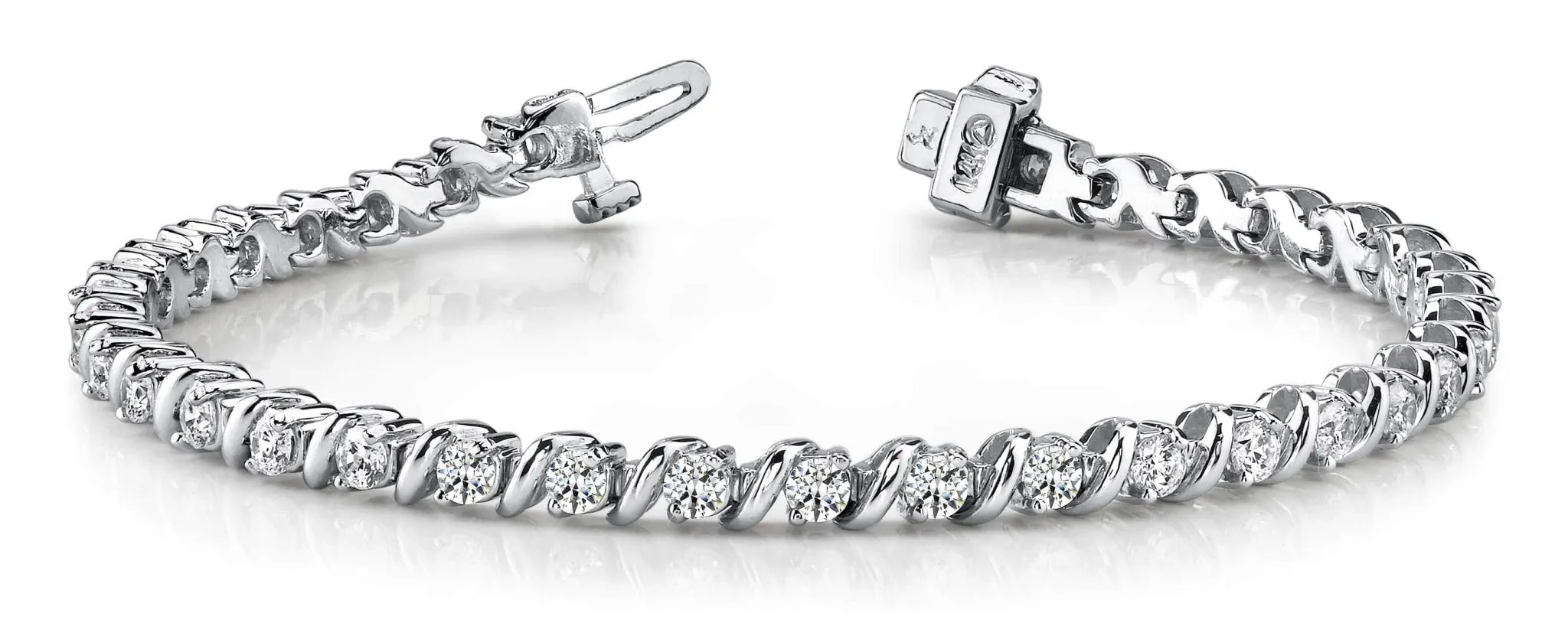 Wavy Hood Link Lab-Grown Diamond Tennis Bracelet with 8.97 ct.(finished) 4.7mm