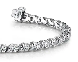 Wavy Hood Link Lab-Grown Diamond Tennis Bracelet with 8.97 ct.(finished) 4.7mm