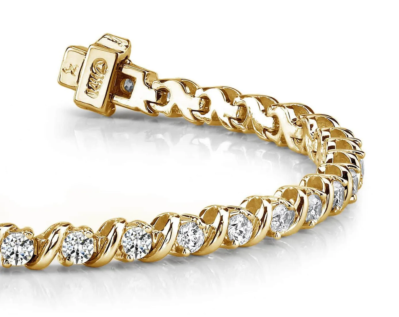 Wavy Hood Link Lab-Grown Diamond Tennis Bracelet with 8.97 ct.(finished) 4.7mm