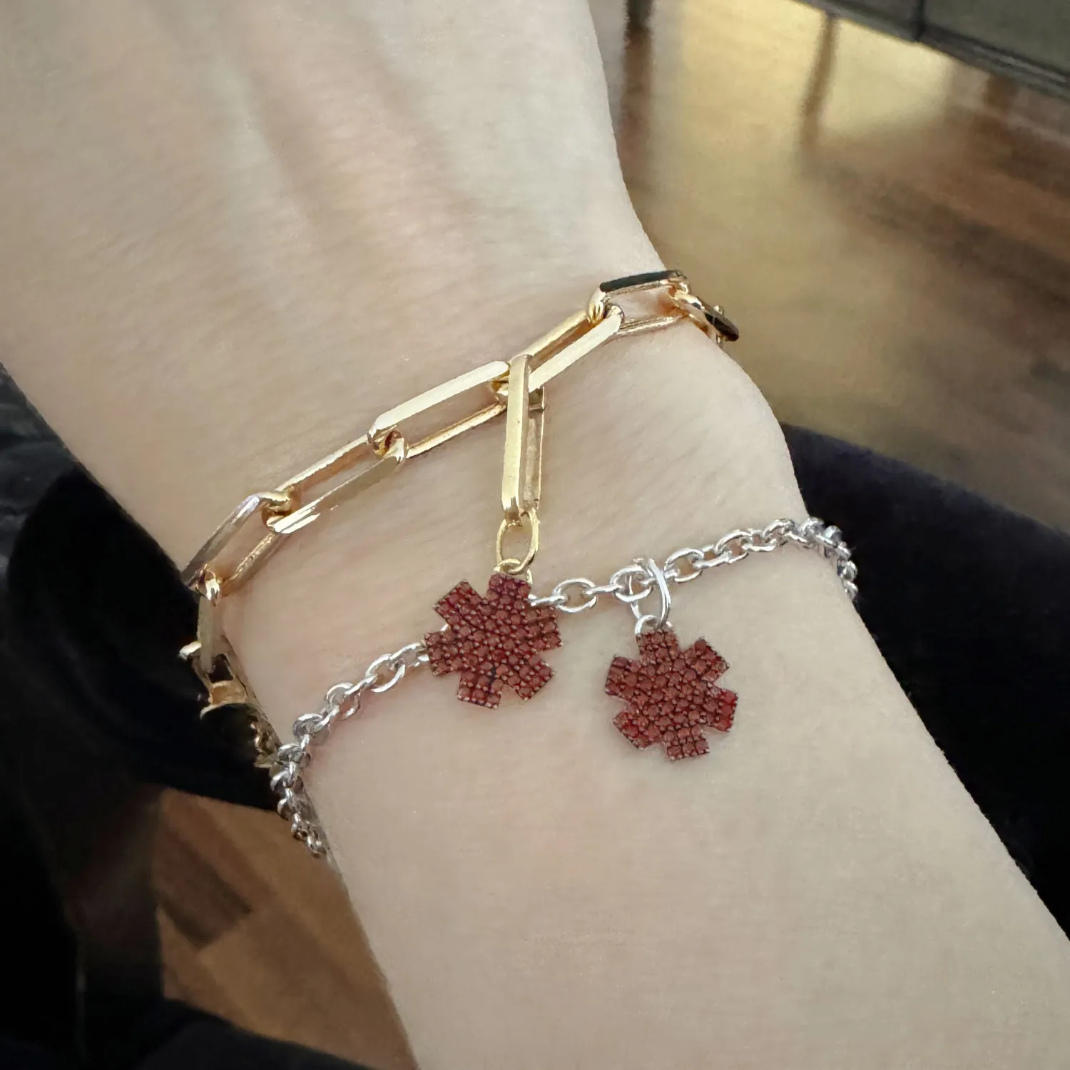White Gold & Ruby Small Star of Life Medical Charm