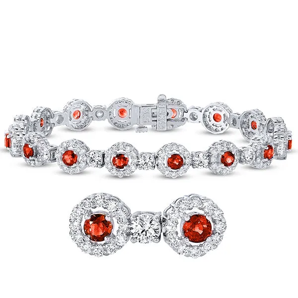 White Gold Ruby & Diamond Bracelet