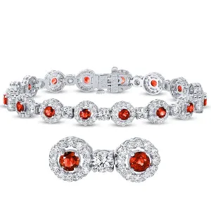 White Gold Ruby & Diamond Bracelet