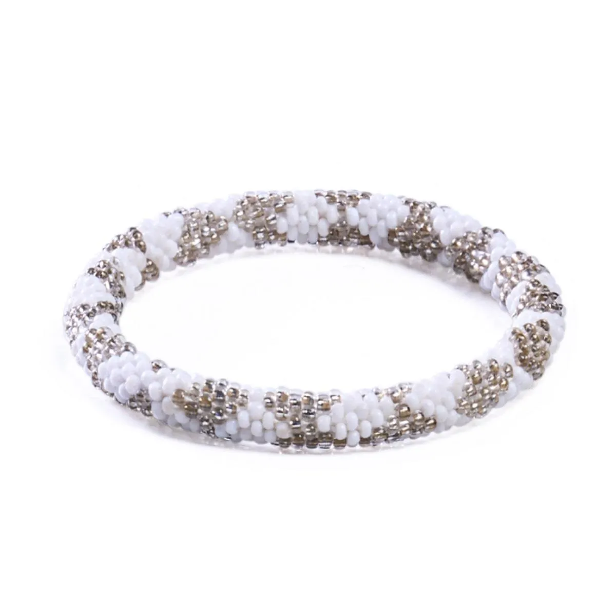 White Viper | Himalayan Glass Bead Bracelet