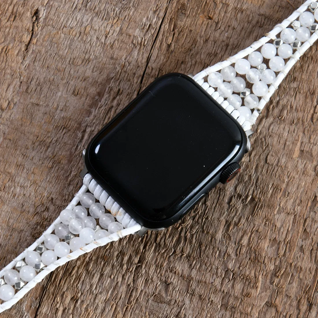 Women Natural Agate Stone Apple Watch Leather