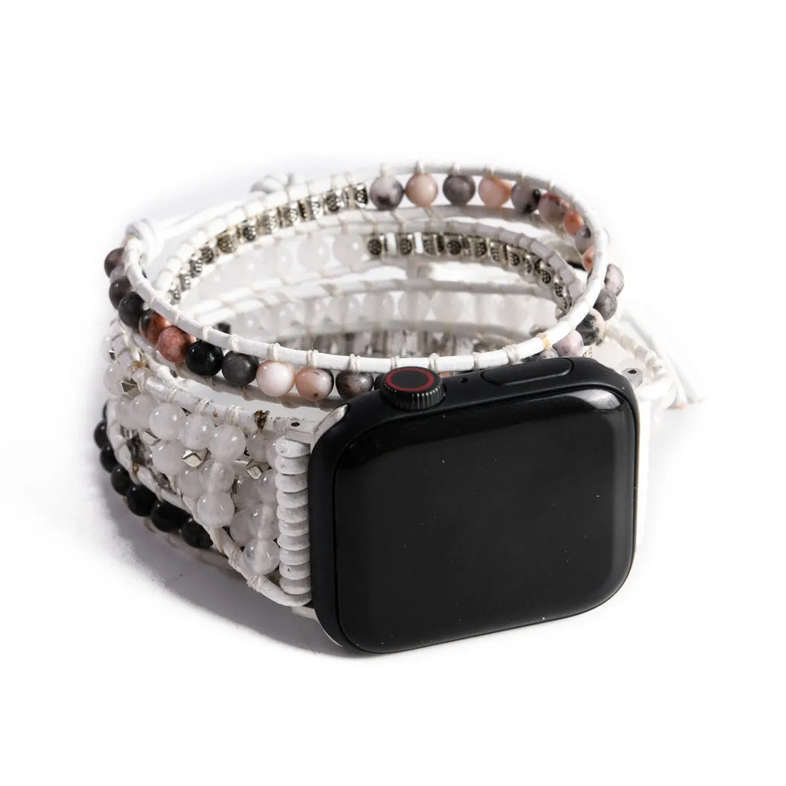 Women Natural Agate Stone Apple Watch Leather