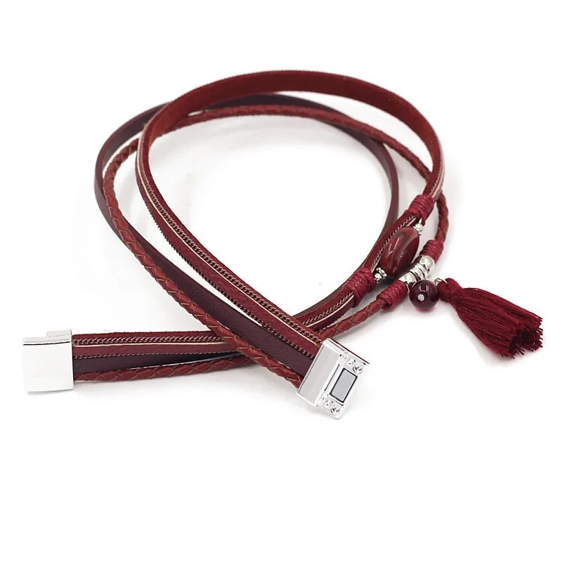 Women's Bracelet Jewelry Multi-Layer Leather Winding