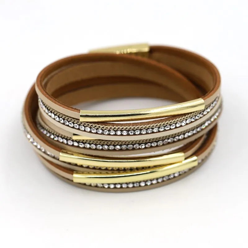 Women's Bracelet Jewelry Multi-Layer Leather Winding