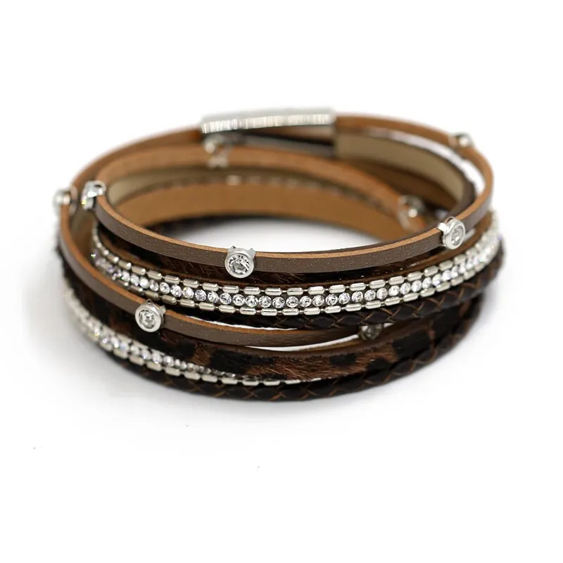 Women's Bracelet Jewelry Multi-Layer Leather Winding