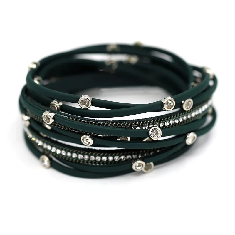 Women's Bracelet Jewelry Multi-Layer Leather Winding